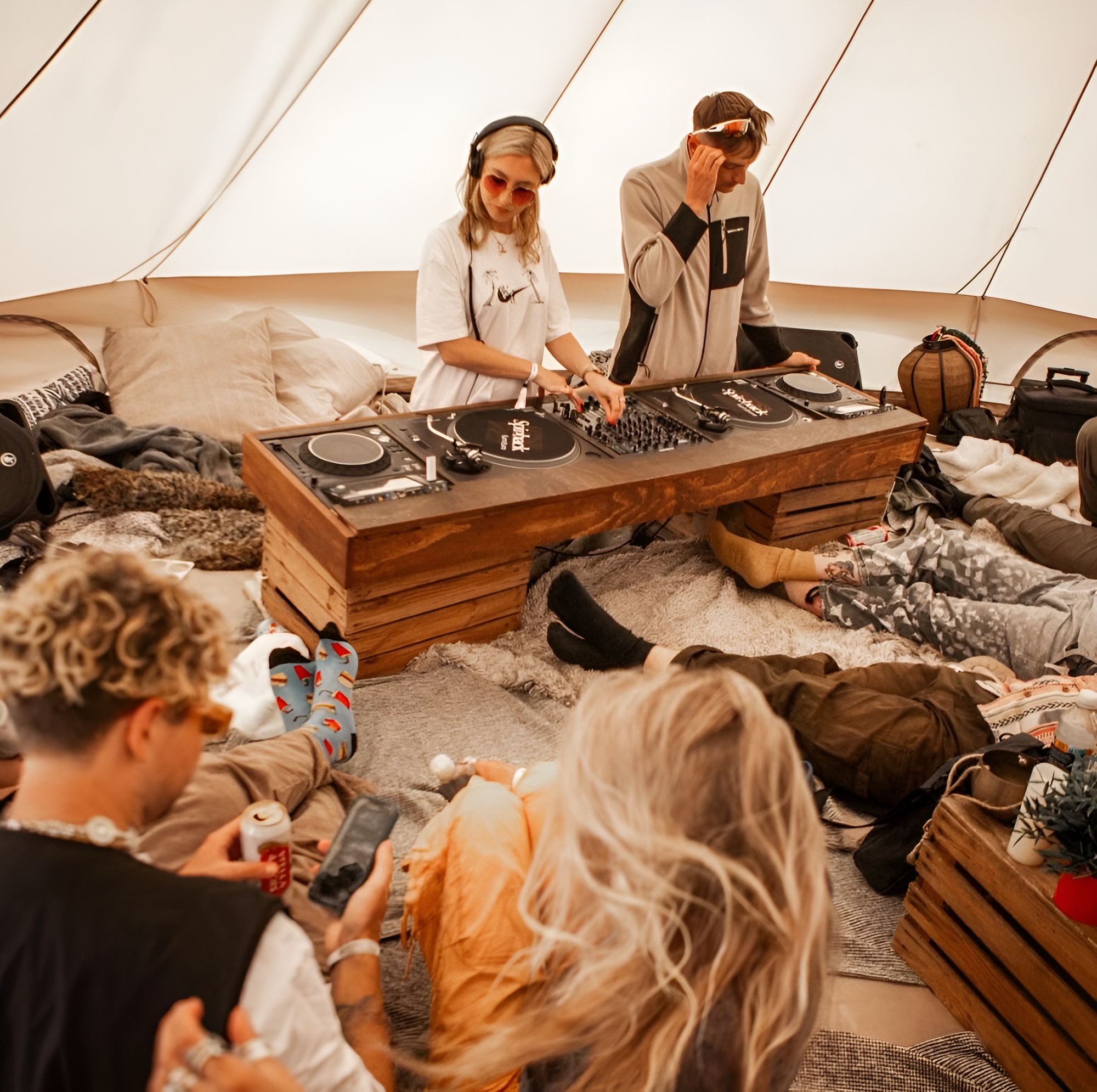 Festival bell tent village