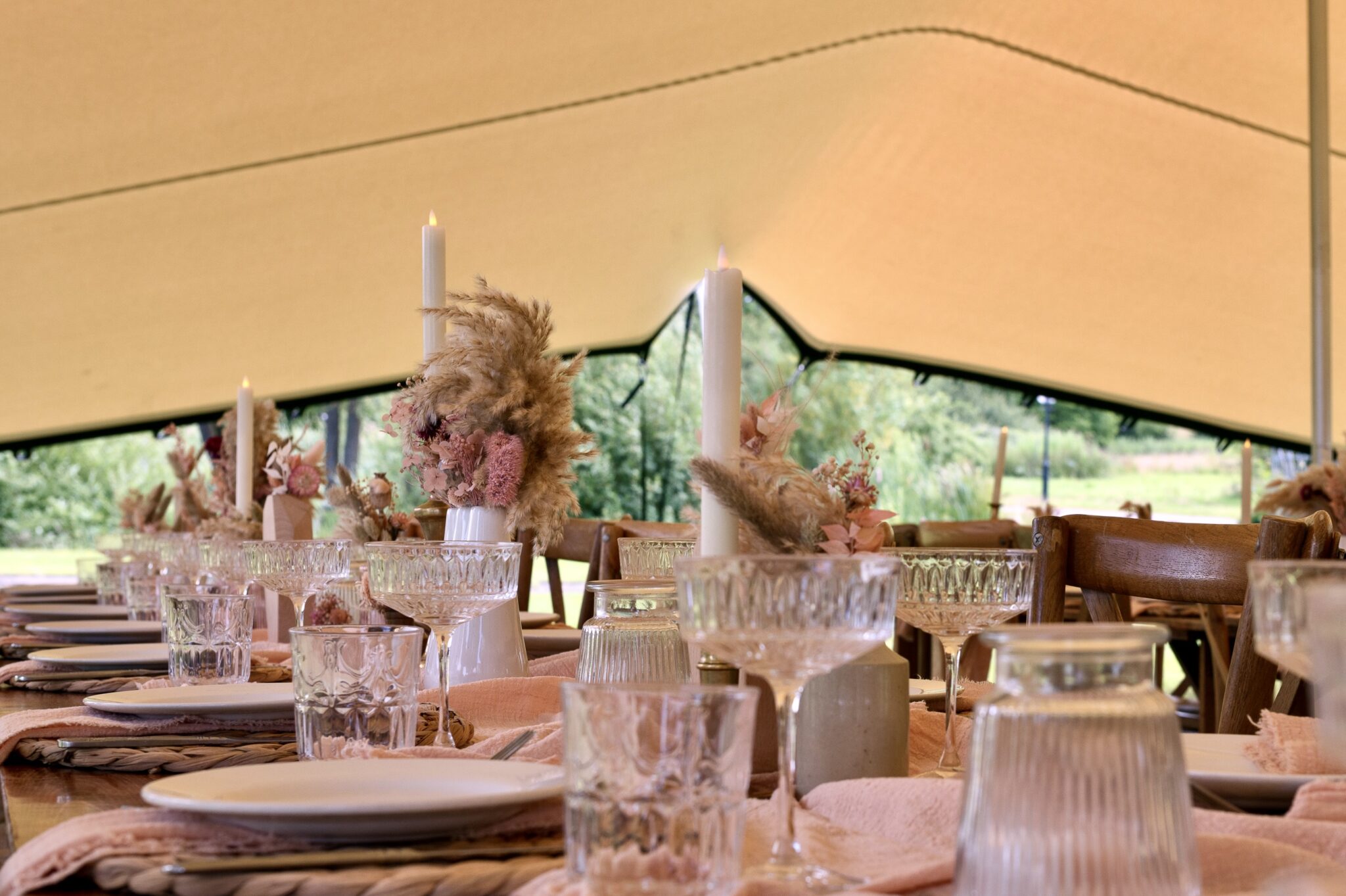 Medium wedding stretch tent interior