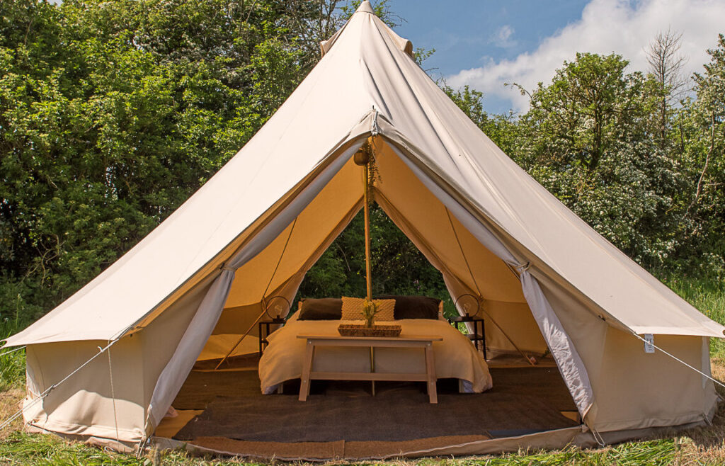 The Magpies Festival accommodation, luxury bell tent